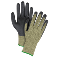 Black & Yellow Seamless Stretch Cut-Resistant Gloves, Size Medium/8, 13 Gauge, Foam Nitrile Coated, Aramid Shell, ASTM ANSI Level A6 Absolute Business Supply
