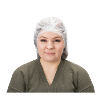 Bonnet bouffant pliss&eacute;, Polypropyl&egrave;ne, 19", Blanc Absolute Business Supply