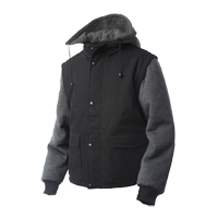 Zip-Off Sleeve Jacket, Men's, Large, Black Absolute Business Supply