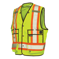 Veste de s&eacute;curit&eacute; pour arpenteur, Jaune lime haute visibilit&eacute;, T-Grand, Polyester Absolute Business Supply