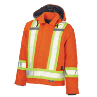 Manteau de s&eacute;curit&eacute;, Orange haute visibilit&eacute;, Grand Absolute Business Supply
