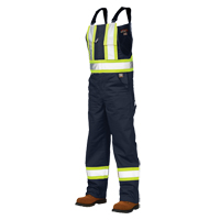 Salopettes de s&eacute;curit&eacute; non doubl&eacute;e, Poly-coton, Grand, Bleu marine Absolute Business Supply