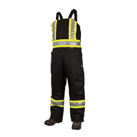 Salopettes de s&eacute;curit&eacute; doubl&eacute;e, Polyester/Polyur&eacute;thane, Grand, Noir Absolute Business Supply