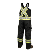 Salopettes de s&eacute;curit&eacute; doubl&eacute;e, Polyester/Polyur&eacute;thane, Grand, Noir Absolute Business Supply