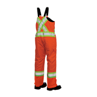 Salopettes de s&eacute;curit&eacute; doubl&eacute;e, Polyester/Polyur&eacute;thane, Grand, Orange haute visibilit&eacute; Absolute Business Supply