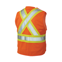 Veste de s&eacute;curit&eacute; d&eacute;tachable en cinq points, Orange haute visibilit&eacute;, Grand/T-Grand, Polyester Absolute Business Supply