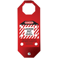 Stopout&reg; OSHA Danger Aluma-Tag Locked Out Do Not Operate Hasp, Red Absolute Business Supply