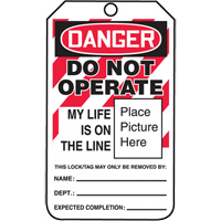 Do Not Operate Danger Lockout Tagout Tags, Cardstock, 3-1/4" W x 5-3/4" H, English Absolute Business Supply