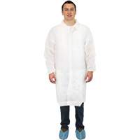Lab Coat, Polypropylene, White, Large Absolute Business Supply
