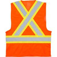 Traffic Safety Vest, High Visibility Orange, Medium, Polyester Absolute Business Supply