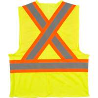 Traffic Safety Vest, High Visibility Lime-Yellow, Medium, Polyester Absolute Business Supply