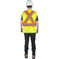 Traffic Safety Vest, High Visibility Lime-Yellow, Medium, Polyester Absolute Business Supply
