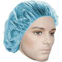 Bouffant Caps, Polypropylene, 18", Blue Absolute Business Supply
