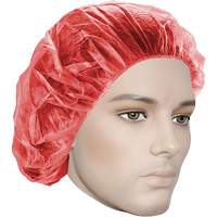 Bouffant Caps, Polypropylene, 21", Red Absolute Business Supply