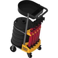Chariot de transport avec plateau pour barri&egrave;re PLUS, 75' lo, M&eacute;tal, Rouge Absolute Business Supply