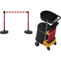 Chariot de transport avec plateau pour barri&egrave;re PLUS, 75' lo, M&eacute;tal, Jaune Absolute Business Supply