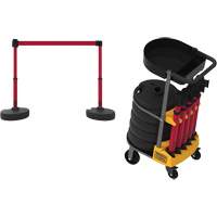 Chariot de transport avec plateau pour barri&egrave;re PLUS, 75' lo, M&eacute;tal, Jaune Absolute Business Supply