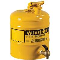 Safety Shelf Can, Type I, Steel, 5 US gal., Yellow, FM Approved Absolute Business Supply