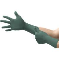 Dura Flock Gloves, Small, Nitrile, 8-mil, Powder-Free, Green Absolute Business Supply