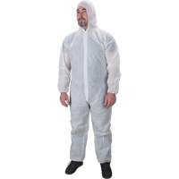 Hooded Coveralls, Medium, White, Polypropylene Absolute Business Supply