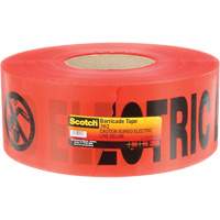 Scotch&reg; Buried Barricade Tape, English, 3" W x 1000' L, 4 mils, Black on Red Absolute Business Supply