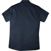 Chemise de travail &agrave; manches courtes en tissu crois&eacute; avec boutons-pression, Hommes, Petit, Bleu marine Absolute Business Supply