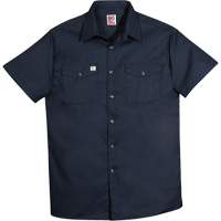 Short-Sleeved Twill Work Shirt, Men's, 4X-Large, Navy Blue Absolute Business Supply