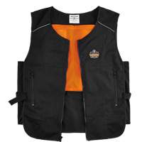 Chill-Its&reg; 6260 Lightweight Phase Change Cooling Vest with Packs, Small/Medium, Black Absolute Business Supply