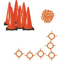 Ensemble de c&ocirc;nes de signalisation et chaînes, 28", Orange Absolute Business Supply