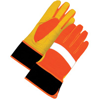 Gants haute visibilit&eacute;, Taille Grand, Paume Cuir fleur Absolute Business Supply