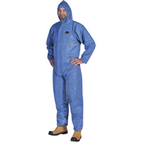 2075 Flame-Resistant SMS Disposable Coveralls, Size Small, Blue Absolute Business Supply