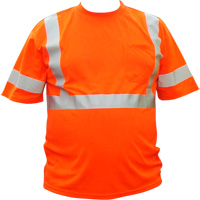 Chemise &agrave; manche courte haute visibilit&eacute;, Coton, 3T-Grand, Orange haute visibilit&eacute; Absolute Business Supply