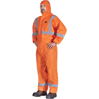 2077 Hooded Coveralls with Reflective Tape, Small, Orange, SMS Absolute Business Supply