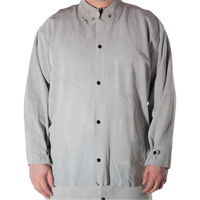 Veste de soudage en cuir de vache refendu, Cuir, Petit, Gris Absolute Business Supply