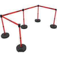 Plus Barrier Post Set, Plastic, 42" H, Red Tape, 15' Tape Length Absolute Business Supply