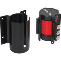 Barri&egrave;re &agrave; fixation murale avec ruban magn&eacute;tique, Acier, Fixation par vis, 12', Ruban Rouge Absolute Business Supply