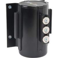 Barri&egrave;re &agrave; fixation murale avec ruban magn&eacute;tique, Acier, Fixation par vis, 12', Ruban Noir Absolute Business Supply