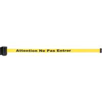 Barri&egrave;re &agrave; fixation murale avec ruban magn&eacute;tique, Acier, Fixation par vis, 7', Ruban Jaune Absolute Business Supply