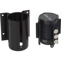 Barri&egrave;re &agrave; fixation murale avec ruban magn&eacute;tique, Acier, Fixation par vis, 12', Ruban Noir Absolute Business Supply