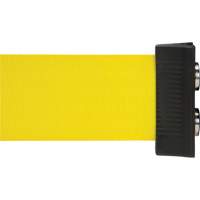 Barri&egrave;re &agrave; fixation murale avec ruban magn&eacute;tique, Acier, Fixation par vis, 7', Ruban Jaune Absolute Business Supply
