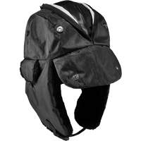 Chapeau de trappeur avec fermeture &agrave; glissi&egrave;re N-Ferno, Doublure en Polyur&eacute;thane/Satin, Moyen/Petit, Noir Absolute Business Supply