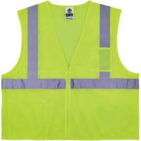 GloWear 8256Z Self-Extinguishing Safety Vest, High Visibility Lime-Yellow, Medium/Small, Polyester Absolute Business Supply