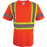 Chemise de s&eacute;curit&eacute; &agrave; manches courtes, Polyester, 2T-Grand, Orange haute visibilit&eacute; Absolute Business Supply