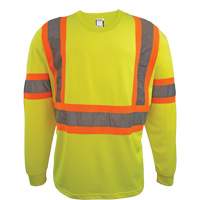 Chemise de s&eacute;curit&eacute; &agrave; manches longues, Polyester, 2T-Grand, Jaune lime haute visibilit&eacute; Absolute Business Supply