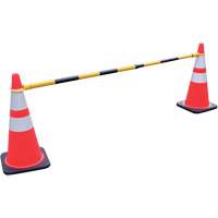 Retractable Cone Bar, 7'2" Extended Length, Black/Yellow Absolute Business Supply