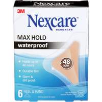 Nexcare Max-Hold Waterproof Bandages, Hand/Heel, 3-1/2", Plastic, Sterile Absolute Business Supply
