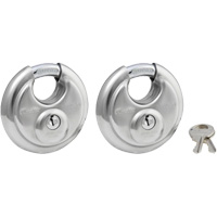 Shrouded Disc Padlocks, Silver, Keyed Alike, Stainless Steel, 2-3/4" Width Absolute Business Supply