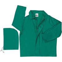 Dominator Limited Flammability Rain Jacket, Polyester/PVC, Large, Green Absolute Business Supply