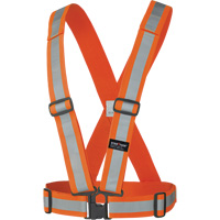 5591 Bretelle de s&eacute;curit&eacute; de ajustable, Orange haute visibilit&eacute;, Couleur r&eacute;fl&eacute;chissante Argent, Taille unique Absolute Business Supply