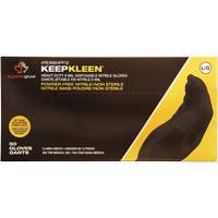 KeepKleen&reg; Disposable Gloves, Large, Nitrile, 8-mil, Powder-Free, Black Absolute Business Supply